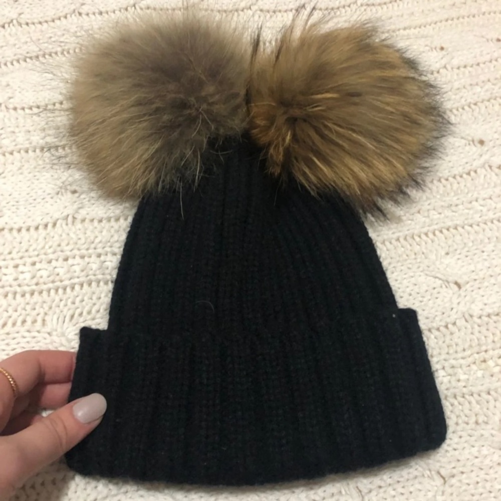 Double Pom Knit Hat